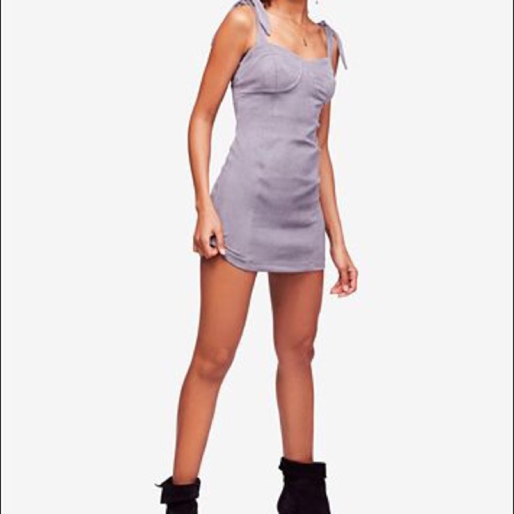 Free People Something 'Bout You Slip Gray Dress - Picture 4 of 6